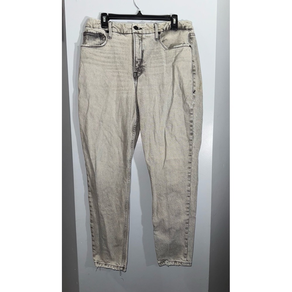 Good American Good‎ Girlfriend high waist acid wash light gray size 12/31 EUC